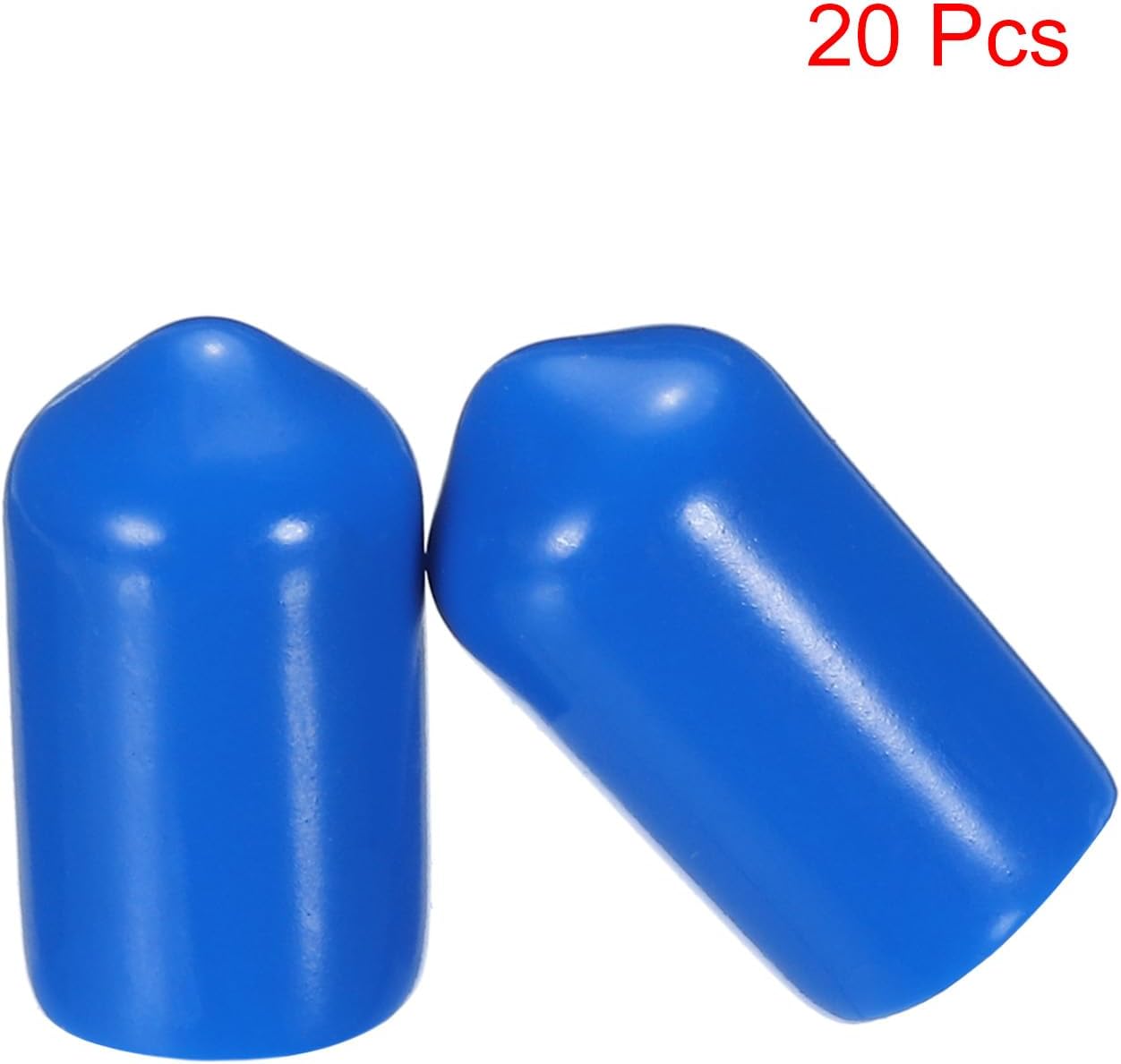 uxcell 20pcs Rubber End Caps 8.5mm ID Vinyl PVC Round Tube Bolt Cap Cover Screw Thread Protectors Blue