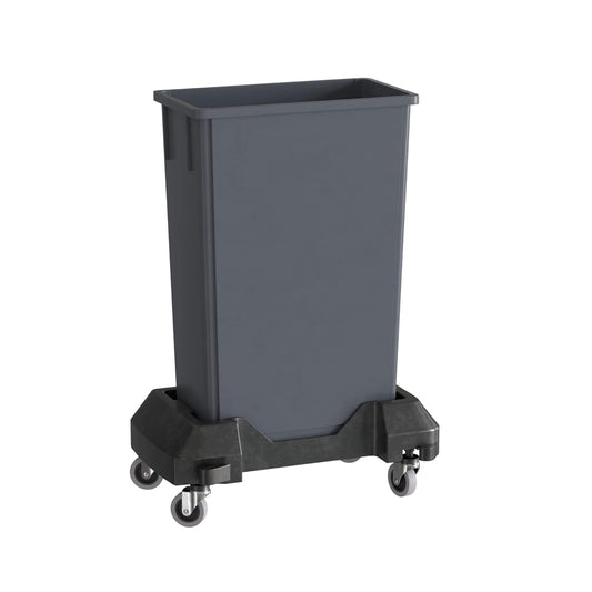 23 Gallon Gray Slim Jim Trash Can with Dolly