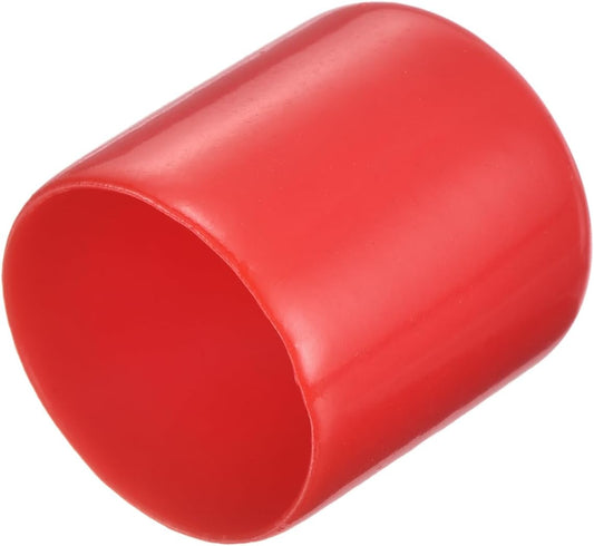 uxcell 20pcs Rubber End Caps 21mm ID Vinyl Round Tube Bolt Cap Cover Thread Protectors Red