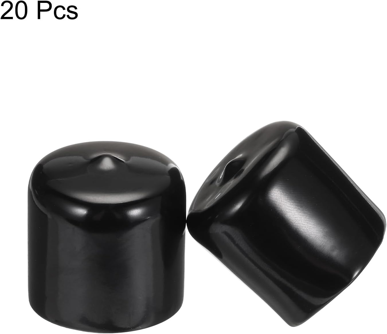 uxcell 20pcs Rubber End Caps 33mm ID Vinyl PVC Round Tube Bolt Cap Cover Screw Thread Protectors Black