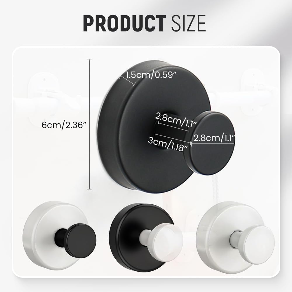 Suction Cup Hooks for Wreaths, 2025 New No Drill Suction Cup Hooks on Glass, Wreath Hanger for Front Door, Rustproof Hook Holder Towel Hook for Window Bathroom Mirrors Tile (1, White A)