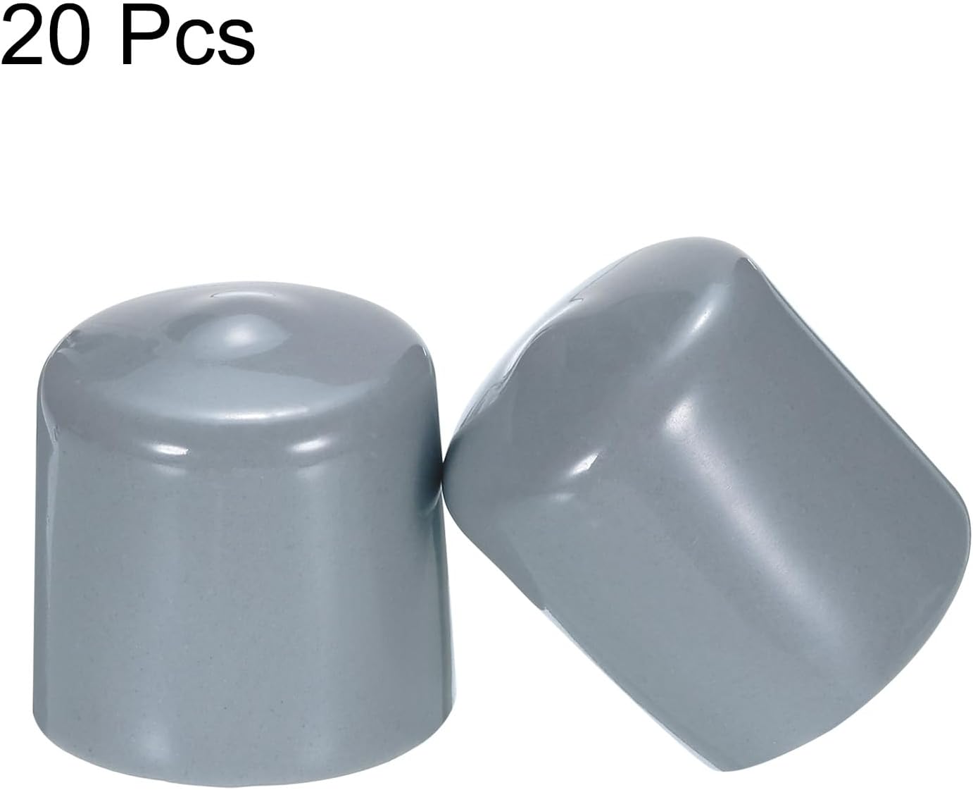 uxcell 20pcs Rubber End Caps 29mm ID Vinyl PVC Round Tube Bolt Cap Cover Screw Thread Protectors Grey