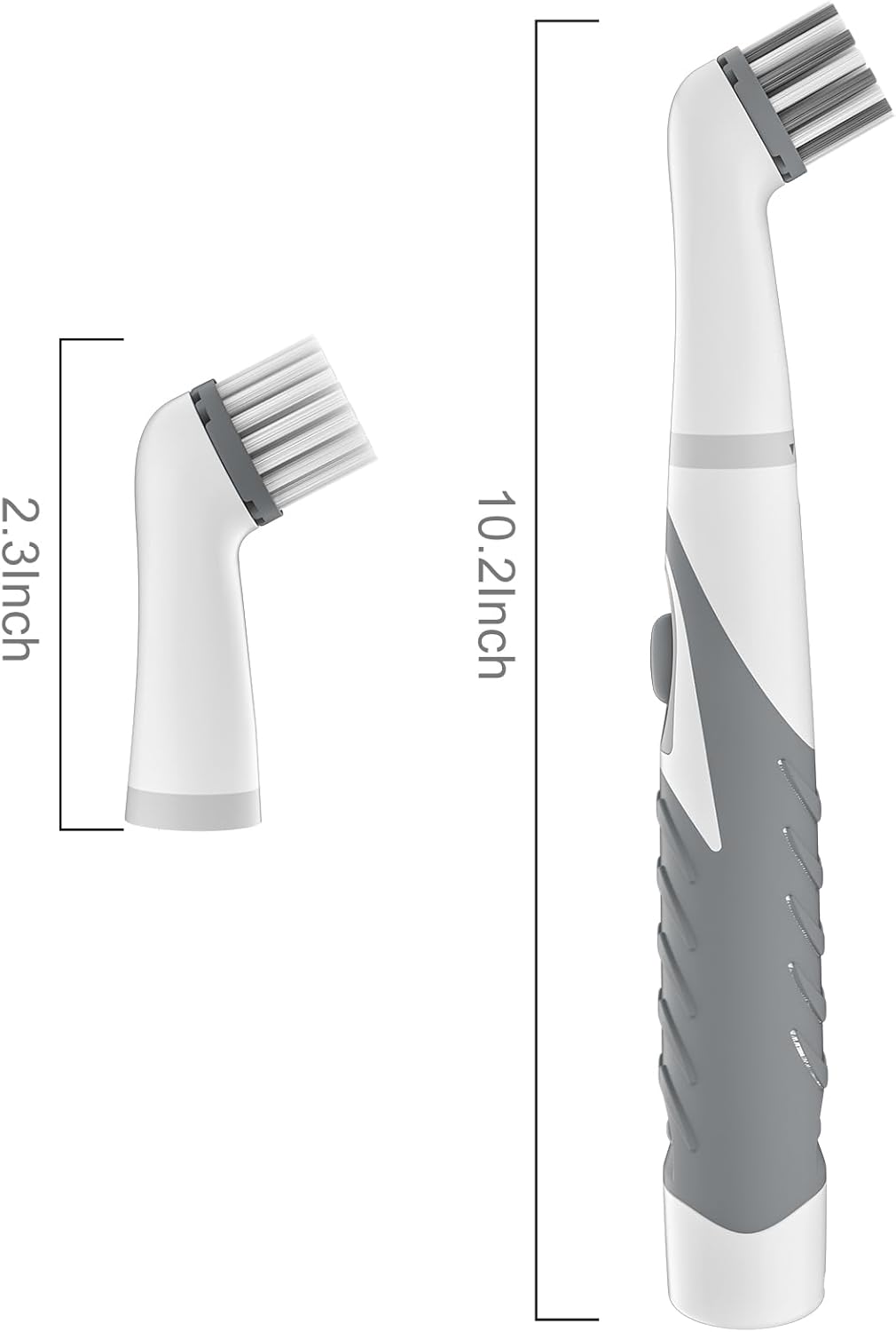 Electric Cleaning Brush with 4 in 1 Multiple Brush Heads, Indoor Household Cordless Motorized Brush for Bathroom Toilet Kitchen Tile Crevice(Grey)