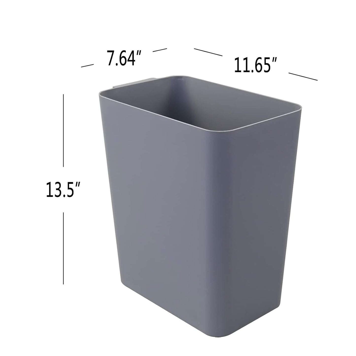 3-Pack Gray 4.5 Gallon Plastic Trash Can Wastebasket, Garbage Container Bin