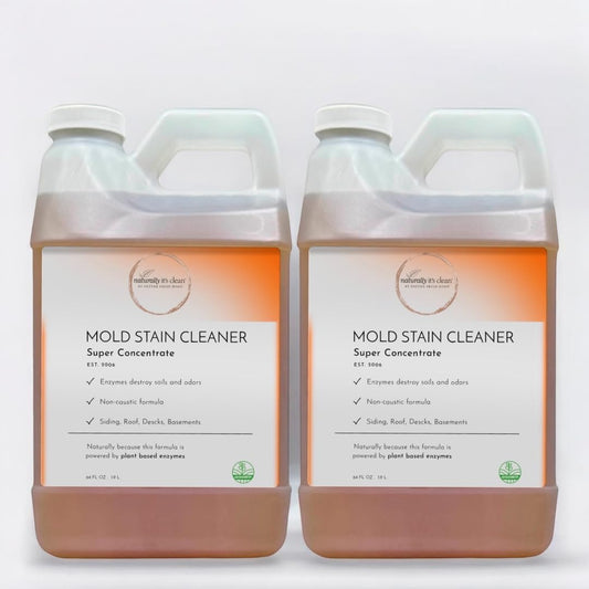 naturally it's clean Mold Stain Cleaner Concentrate | Super Concentrated Formula Makes up to 64 Gallons | 64oz Bottles, Pack of 2