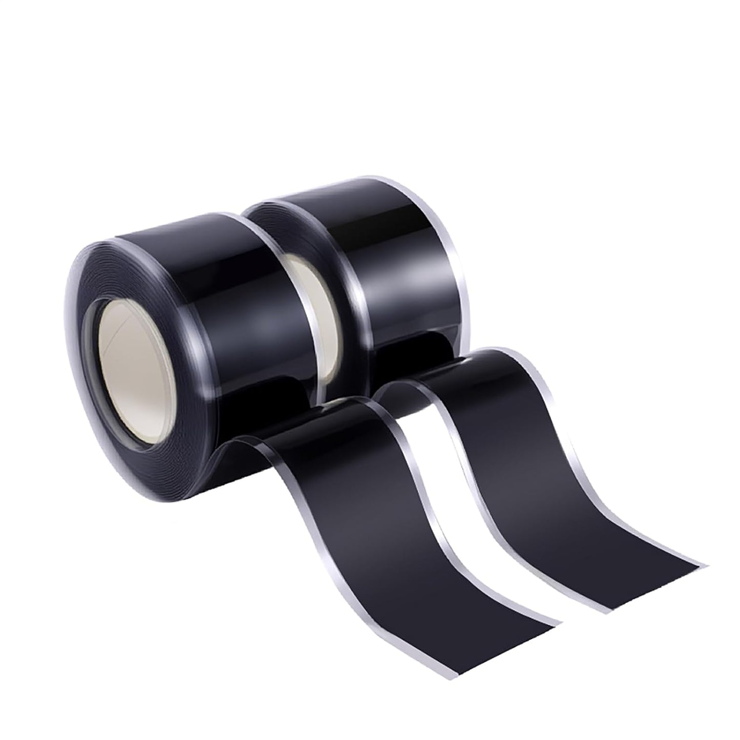 Self Fusing Silicone Tape 2 Rolls 1 in x 10' Black Waterproof Rescue Tape Rubber Leak Silicone Self-amalgamating Tape for Plumbing, Sealing Pipes, Hose Repair, Outdoor Coax and Tool Fixation