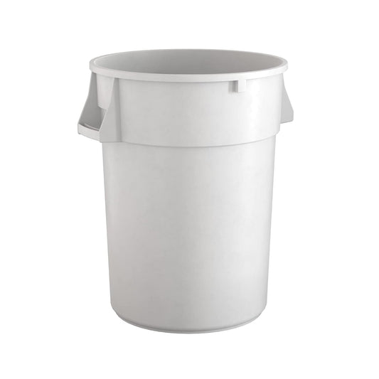 44 Gallon White Round Commercial Trash Can