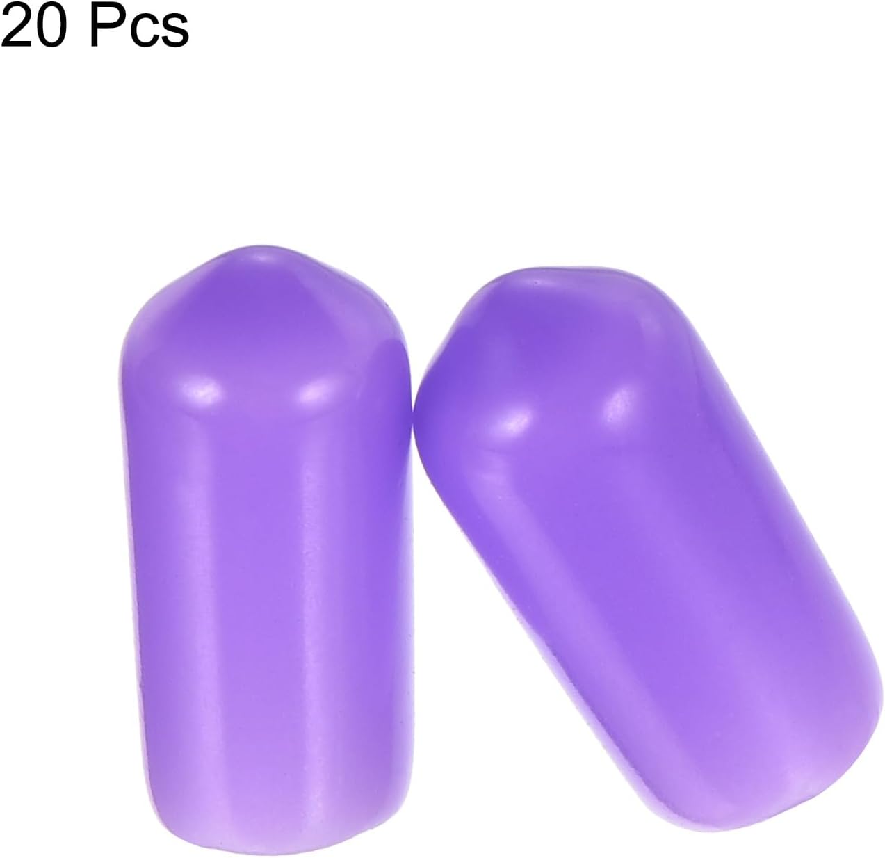 uxcell 20pcs Rubber End Caps 7mm(1/4") ID Vinyl PVC Round Tube Bolt Cap Cover Screw Thread Protectors Purple