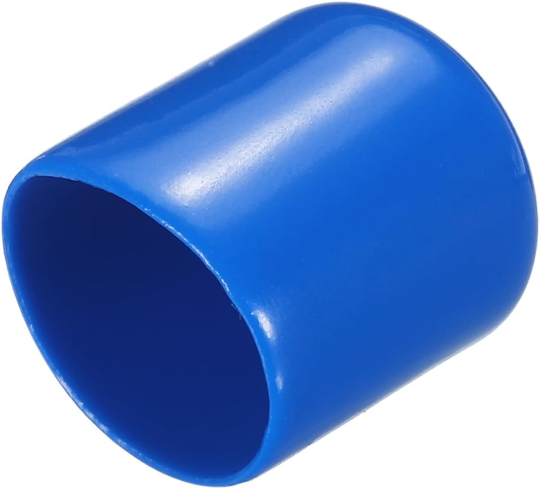 uxcell 20pcs Rubber End Caps 17mm ID Vinyl PVC Round Tube Bolt Cap Cover Screw Thread Protectors Blue