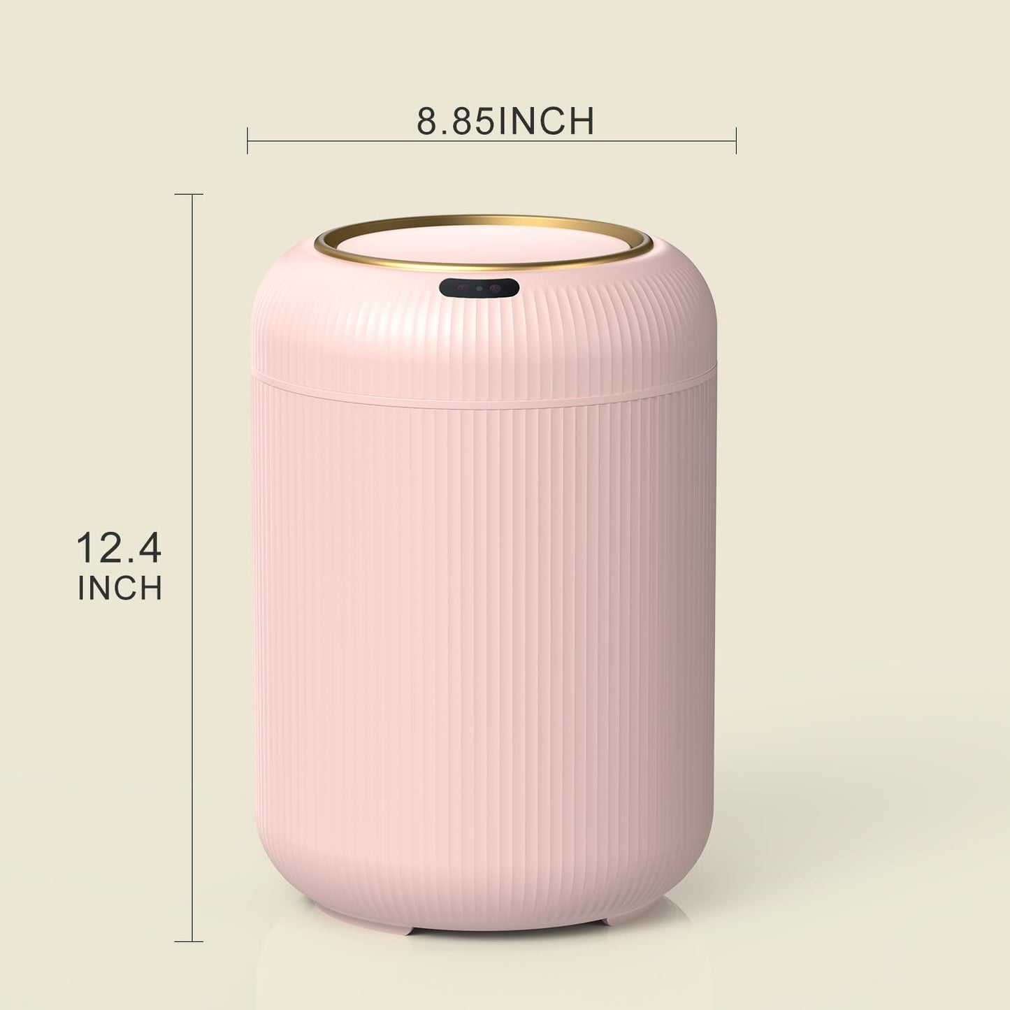 Smart Bathroom Trash Can with Lid，3 Gallon Bathroom Garbage Can Automatic Touchless，Motion Sensor Trashcan, Baby Diaper Trash Bin, Mini Pink Waste Basket for Bedroom, Kitchen, Restroom, Office