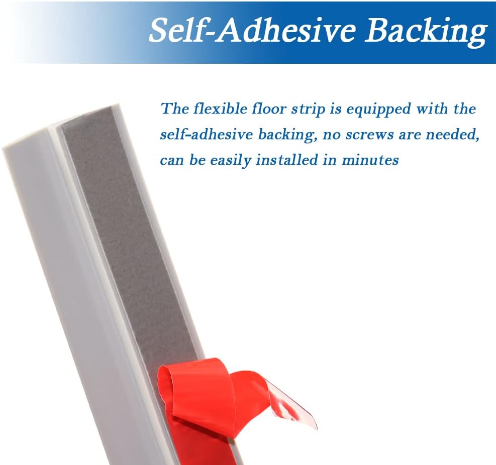 Floor Transition Strip Self Adhesive Carpet & Flooring Transitions Edging Trim Strip PVC Threshold Transitions Suitable for Threshold Height Less Than 5mm (6.56Ft, Gray)