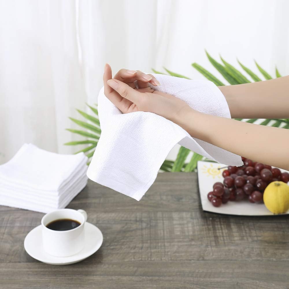 Glynniss Kitchen Dish Cloths Highly Absorbent Dish Rags 100% Cotton Wash Cloths for Washing Dishes (Blue, 50)