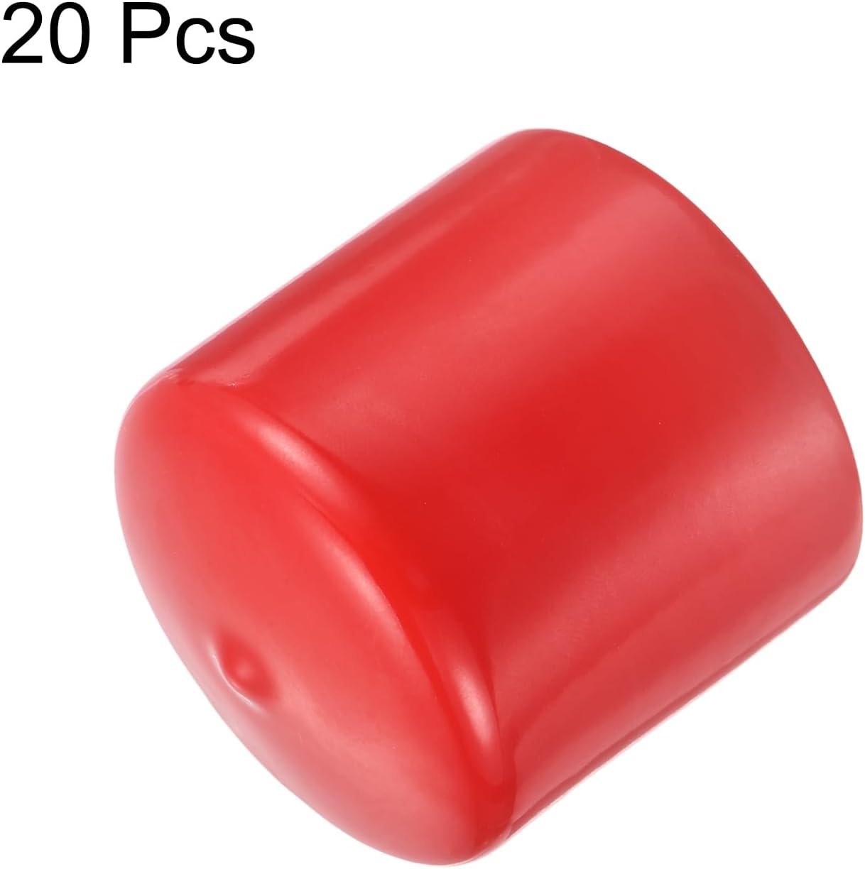uxcell 20pcs Rubber End Caps 47mm ID Vinyl Round Tube Bolt Cap Cover Thread Protectors Red