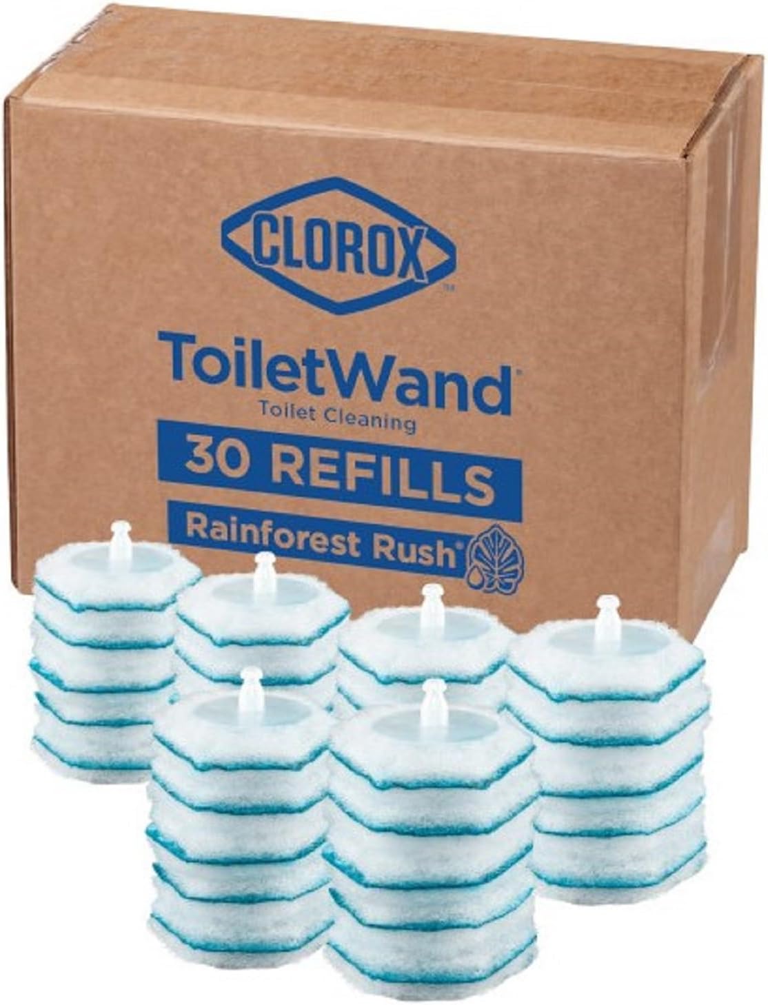 Clorox ToiletWand Disinfecting Refills, Rainforest Rush, Dorm Room Essentials, 30 Ct