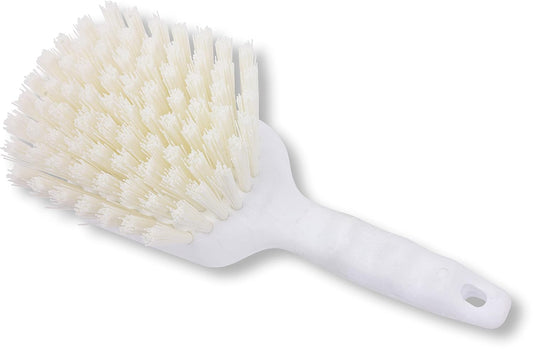 SPARTA 40541EC02 Plastic Scrub Brush, Utility Brush, Kitchen Brush With Hanging Hole For Cleaning, 8 Inches, White