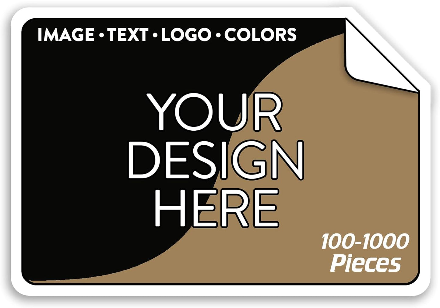 100 Custom Vinyl Stickers - Upload Your own Image, Text, Design, Logo - Personalized Logo Labels for Handmade, Packaging, Bottle, Jars, Candle, Brand Stickers (Brown, 3x2)