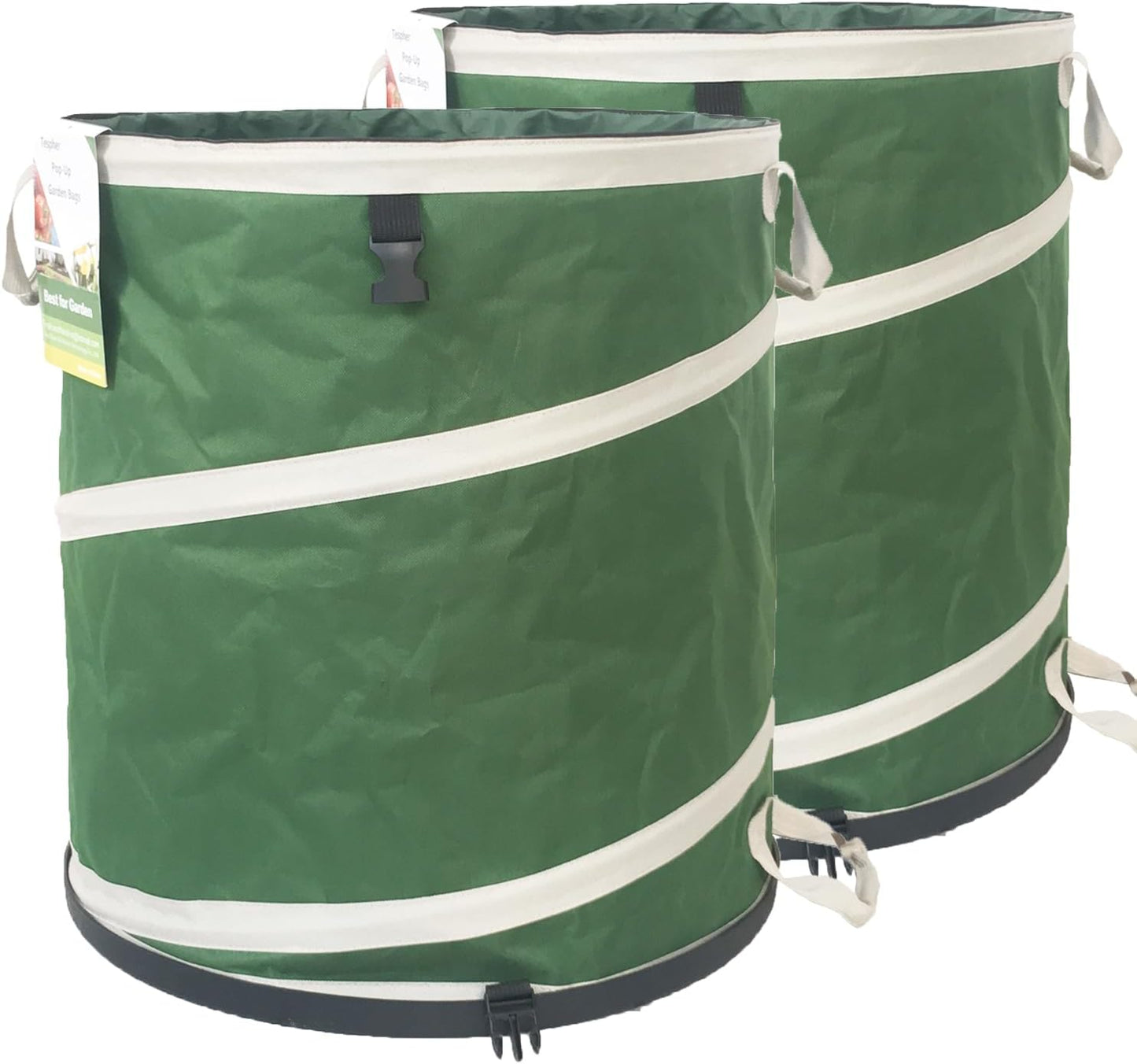 2-Pack 24 Gallon Collapsible Trash Can (19x21 in) Solid Bottom for Pop-Up Trash Can,Recycling Bin,Camping Waste Bin,Laundry Hamper,Yard Waste Bag,Yard Debris Bag,Lawn Grass,Garden Weeds Bags,Leaf Bags