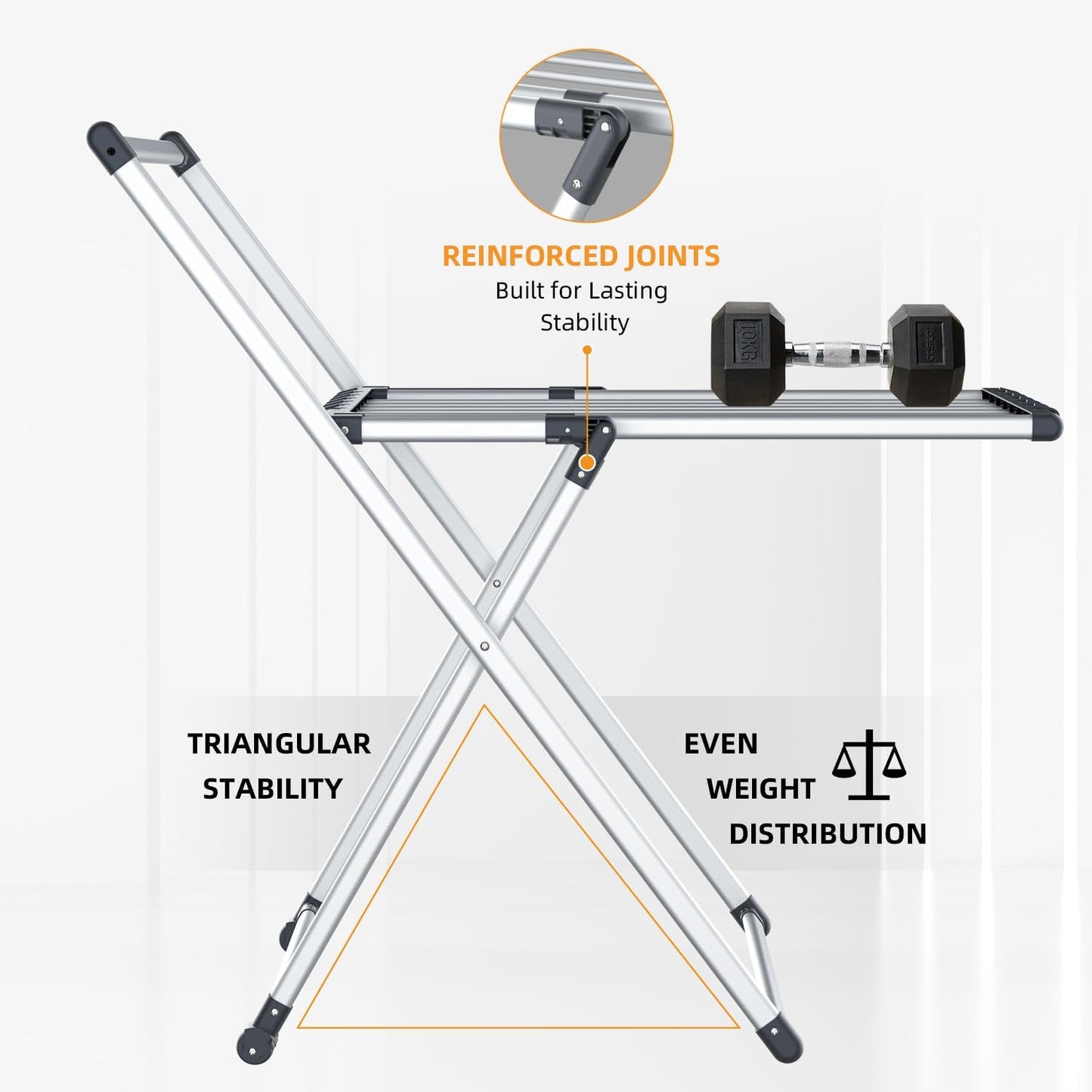 Clothes Drying Rack, Foldable Laundry Rack for Indoor Outdoor, 10pcs Sock Clips, Collapsible Space-Saving Drying Rack for Clothes Towels Dolls