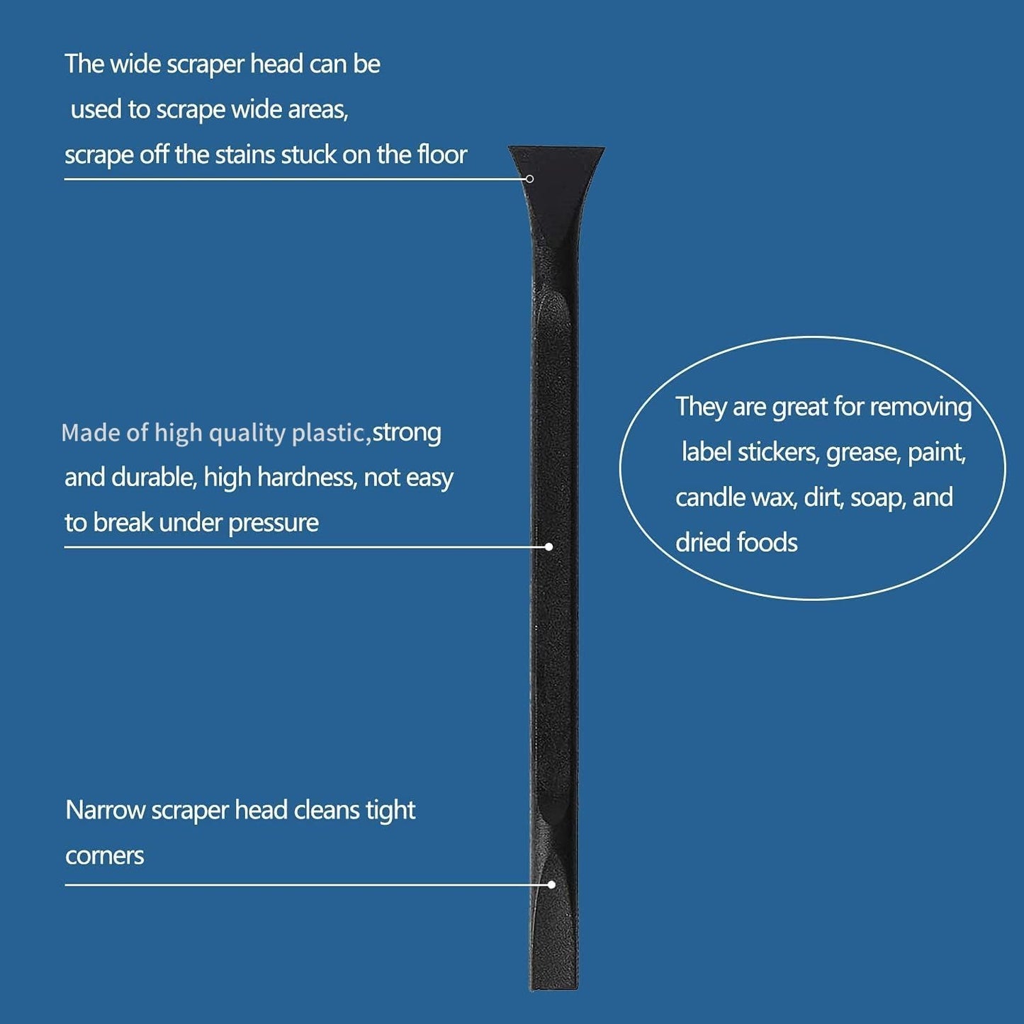 Scraper Small Plastic Scraper Tool, Used in Narrow Spaces and Gaps, Perfect for Removing Oil Stains, Labels, Food, Dirt, Paint, Etc. (6Pcs scrapers)