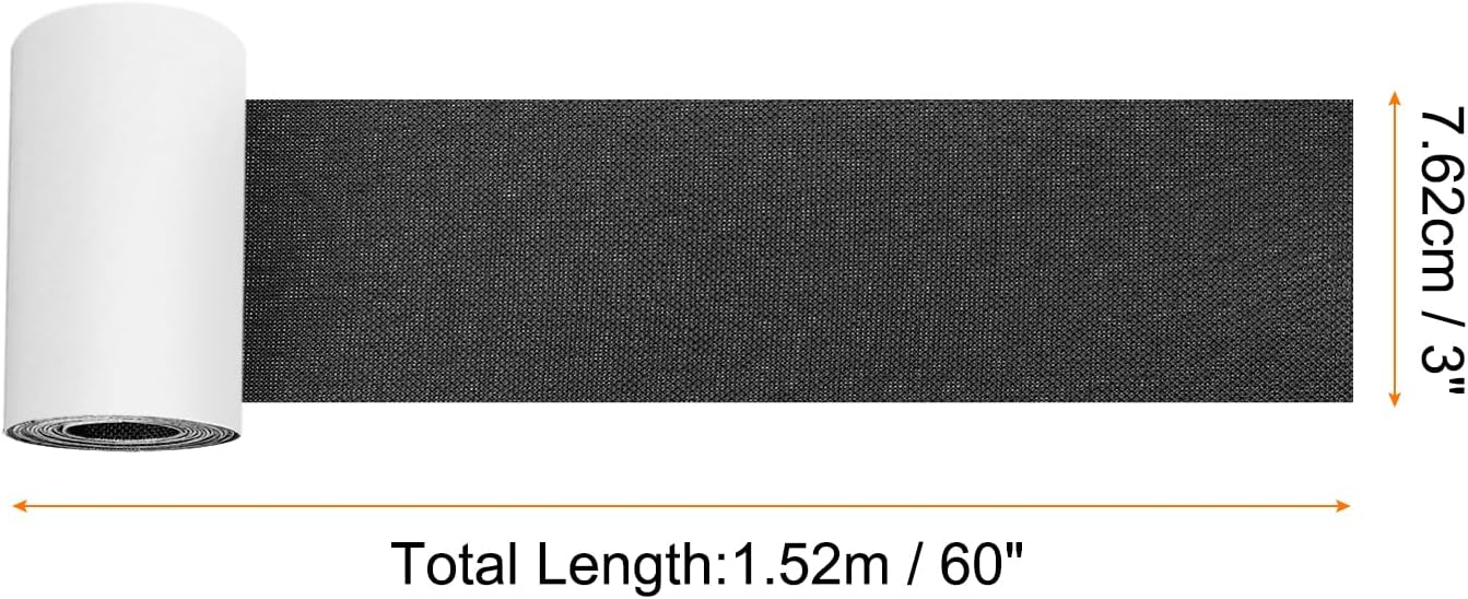 Repair Patches Repair Tape Self-Adhesive DIY Repair Patch Linen Gear Patch for Sofa, Furniture, Chair, Clothing,Tents,3x60 Inch,Black