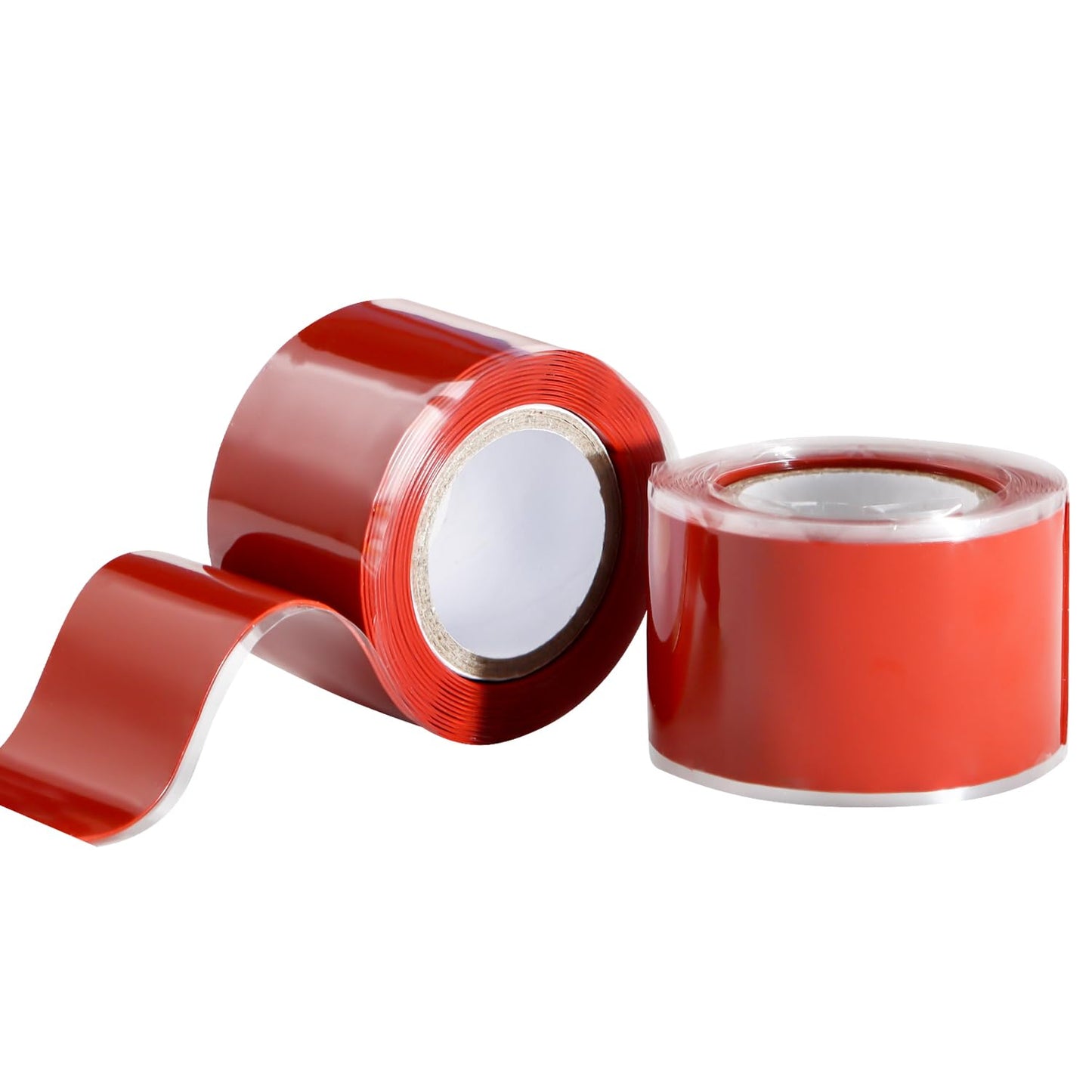 Self Fusing Silicone Tape 2 Rolls 1 in x 5' Red Waterproof Rubber Leak Proof Sealing Rubber Self-amalgamating Tape for Emergency Hot and Cold Water Pipe Repairs and Tool Fixation