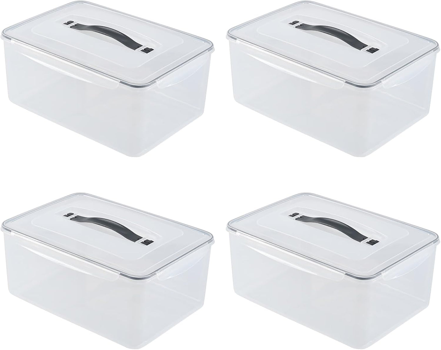 4-Pack 14.5 L Food Sealed Storage Container, Plastic Boxes with Airtight Lid