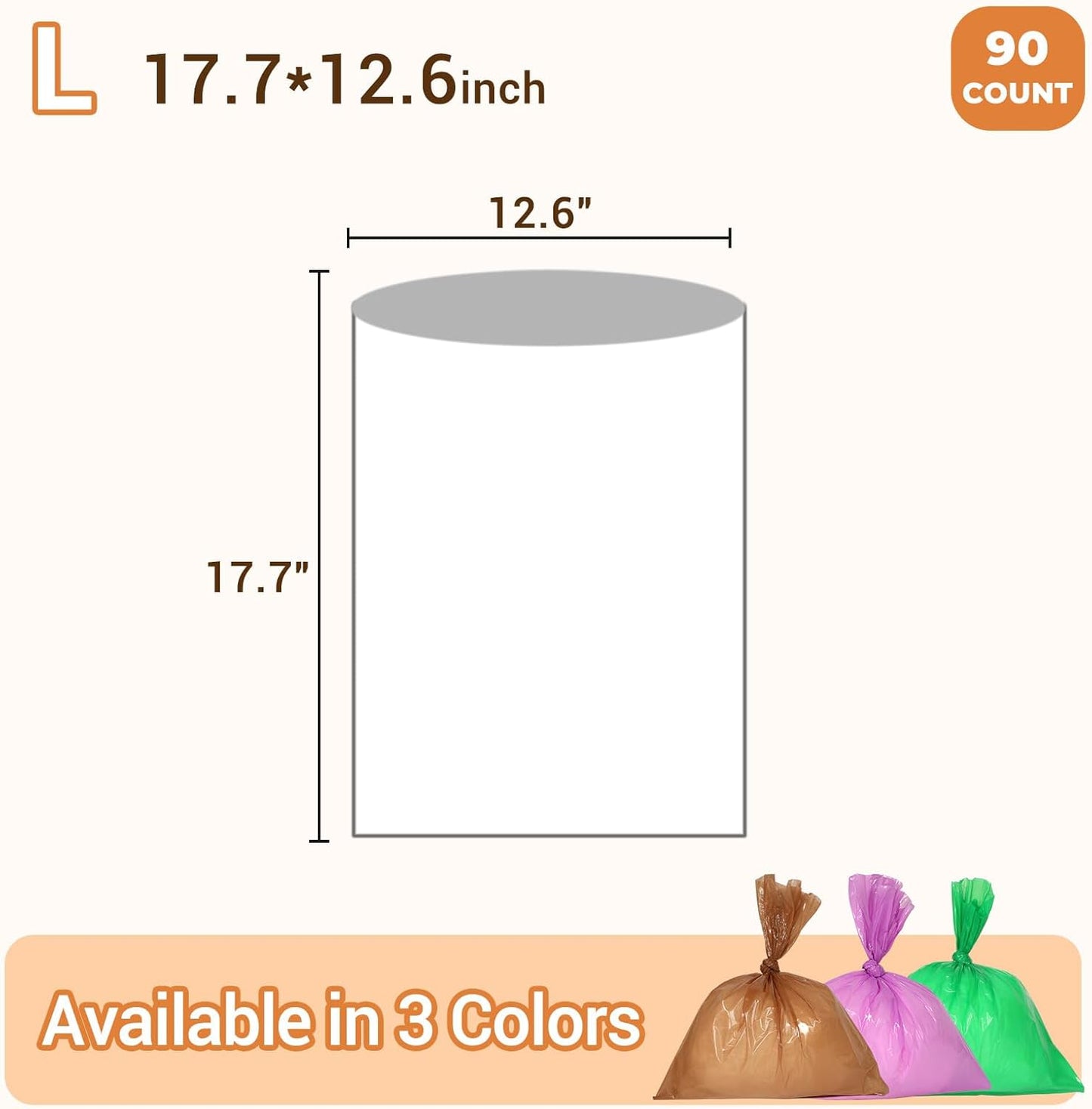 Odor Sealing Small Trash Bags Home & Food Use L-90 Count Disposable Bags, Durable and Unscented (Color:Blue)