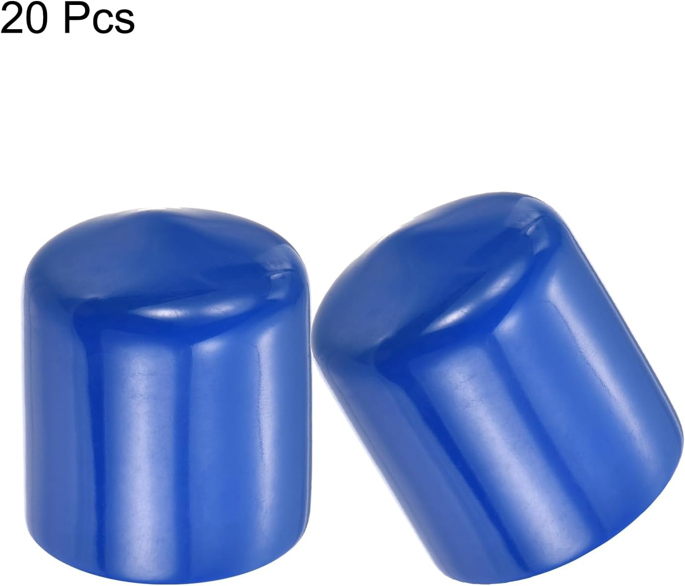 uxcell 20pcs Rubber End Caps 29mm(1 1/8") ID Vinyl PVC Round Tube Bolt Cap Cover Screw Thread Protectors Blue