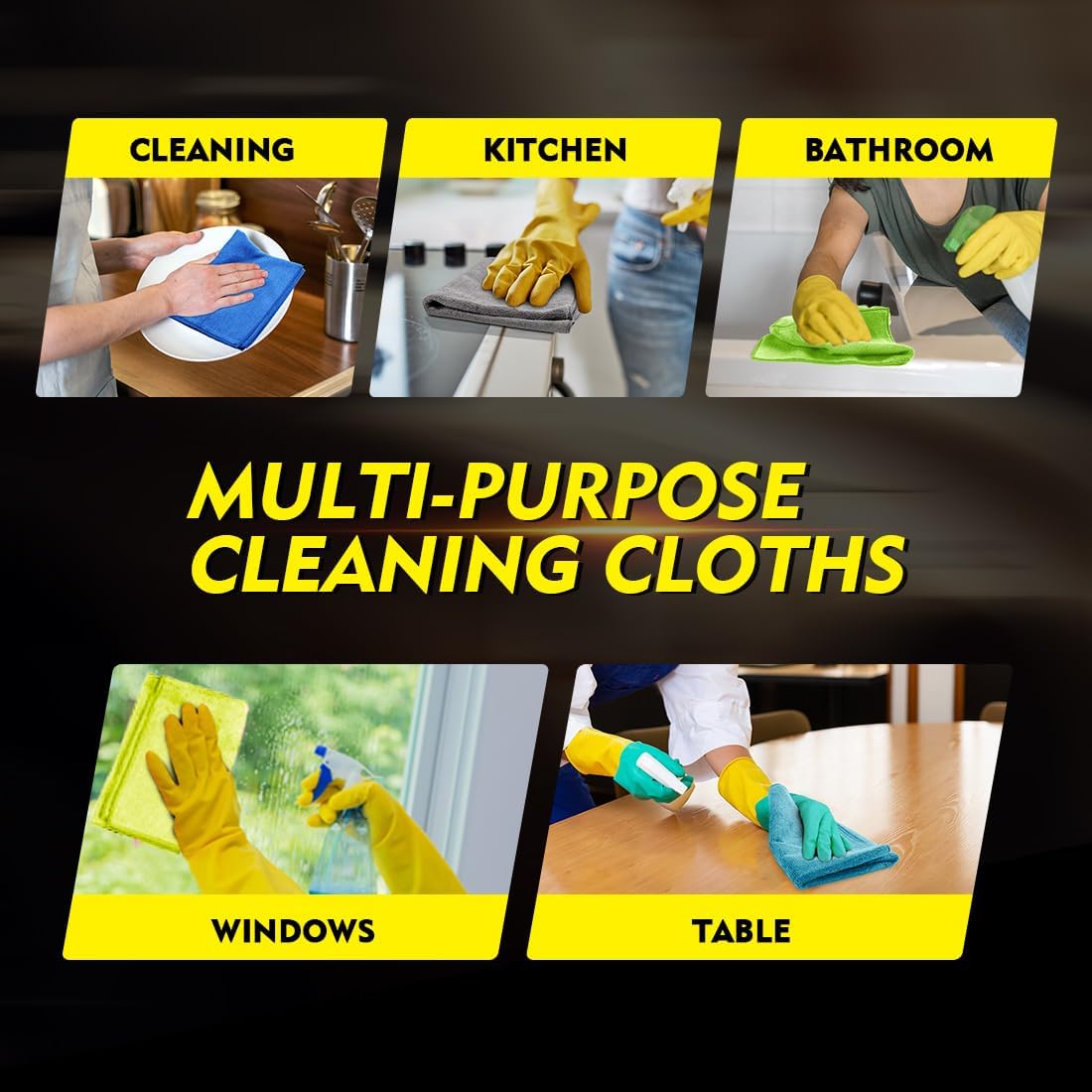 HOMEXCEL Microfiber Cleaning Cloth 150 Pack, 12.5 x 12.5 inch Microfiber Towels for Cars, Ultra Absorbent Car Washing Cloth, Lint Streak Free Cleaning Rags for Car, Kitchen, and Window, Multicolor