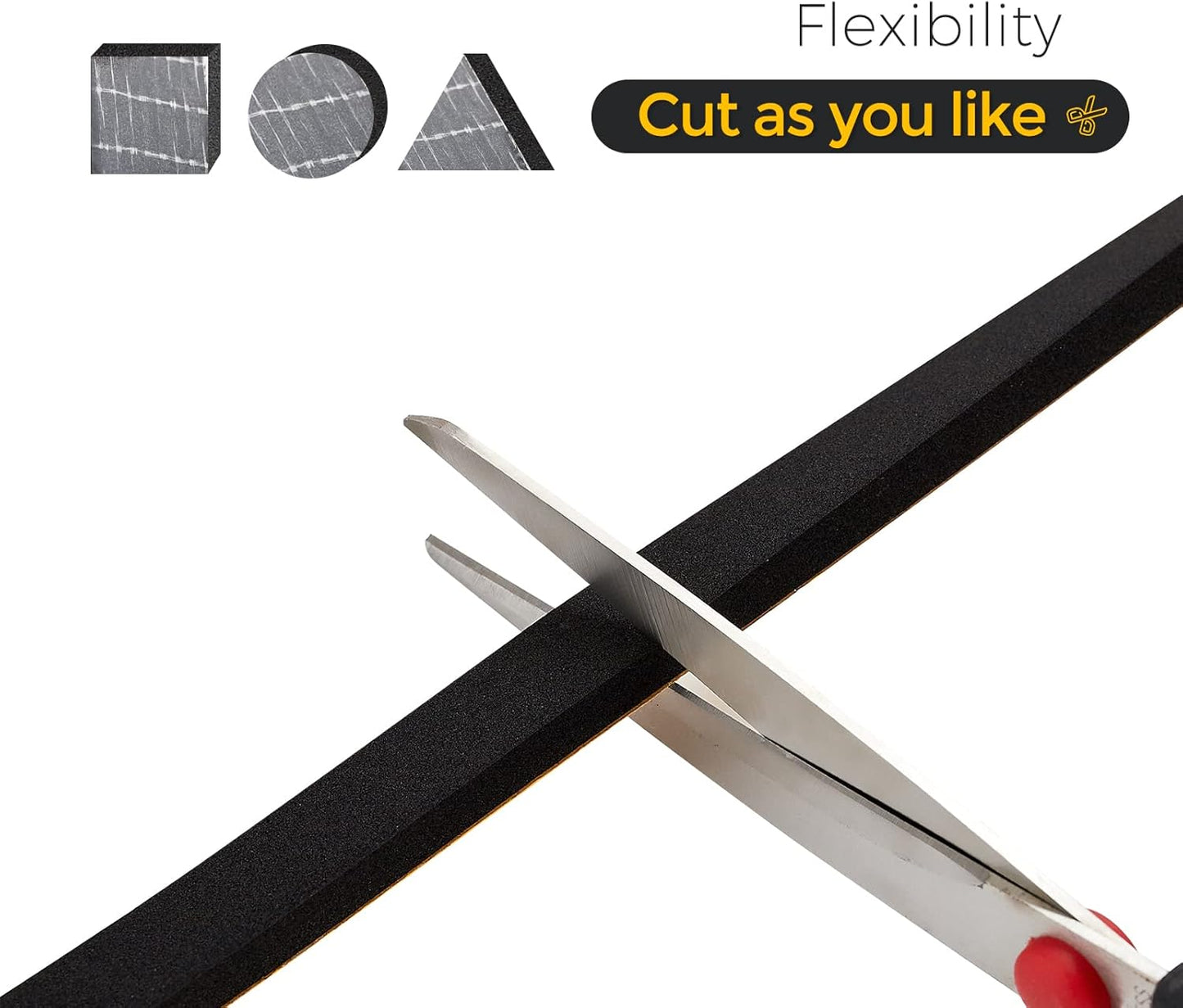 10 Feet Weather Stripping Door Seal, 3" Wide X 1/8" Thick Door Seal Strip High Density Foam Tape Adhesive Strip for Door Soundproofing,Window Insulation (3" x 1/8" x 10FT, Black)