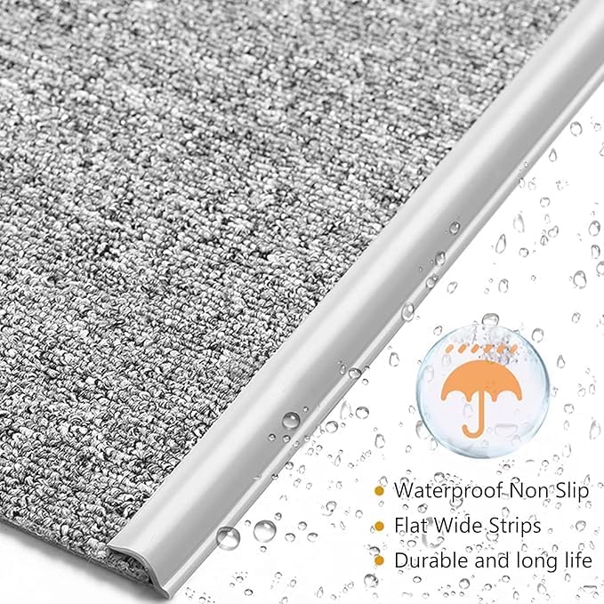 Self Adhesive Carpet Transition Strip with Edge Trim, Designed for Seamless Transitions from Carpet to Tile or Vinyl Floors, Perfect for Doorways.(Black,50ft)