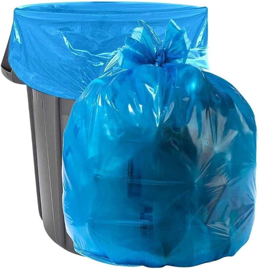 Plasticplace 30-40 Gallon Recycling Trash Bags │ 1.2 Mil│ Blue Garbage Bag Liners │ 33” x 46” (100 Count)