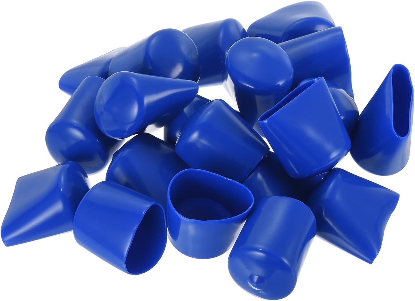 uxcell 20pcs Rubber End Caps 27mm ID Vinyl Round Tube Bolt Cap Cover Screw Thread Protectors Blue