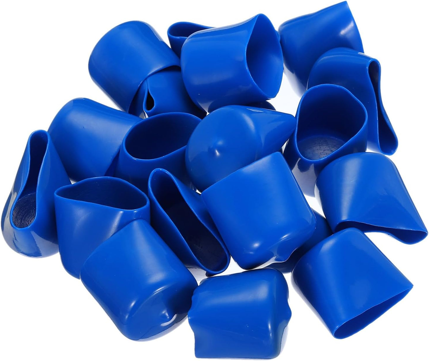 uxcell 20pcs Rubber End Caps 38mm ID Vinyl PVC Round Tube Bolt Cap Cover Screw Thread Protectors Blue