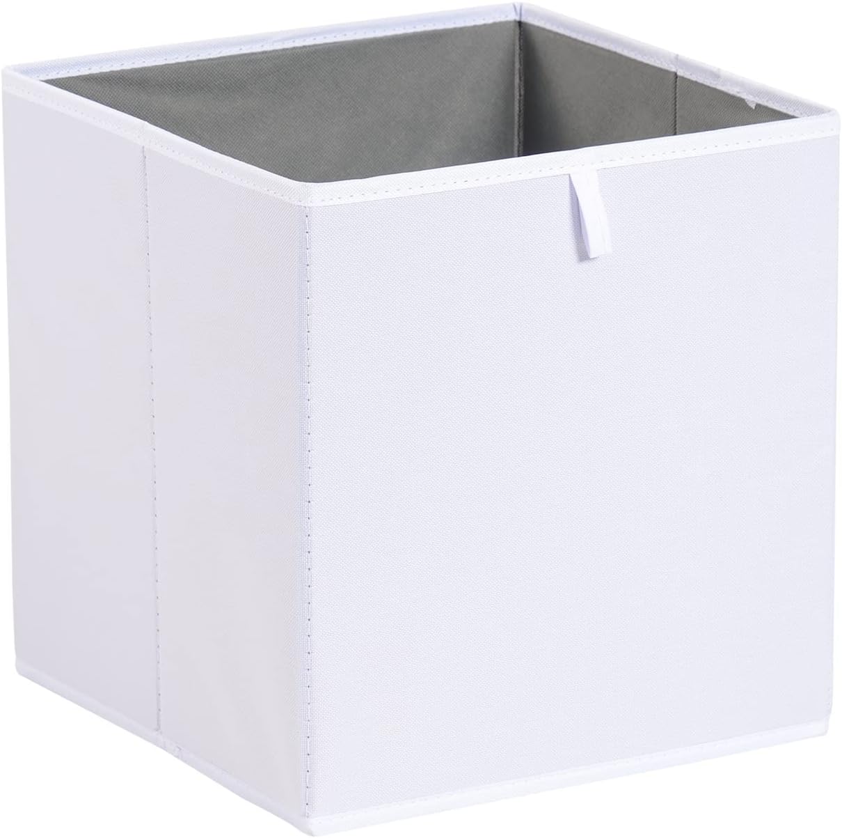 Amazon Basics Cube Organizer Bins, Collapsible Storage Baskets for Shelves, White, Pack of 6, 13x15x13"