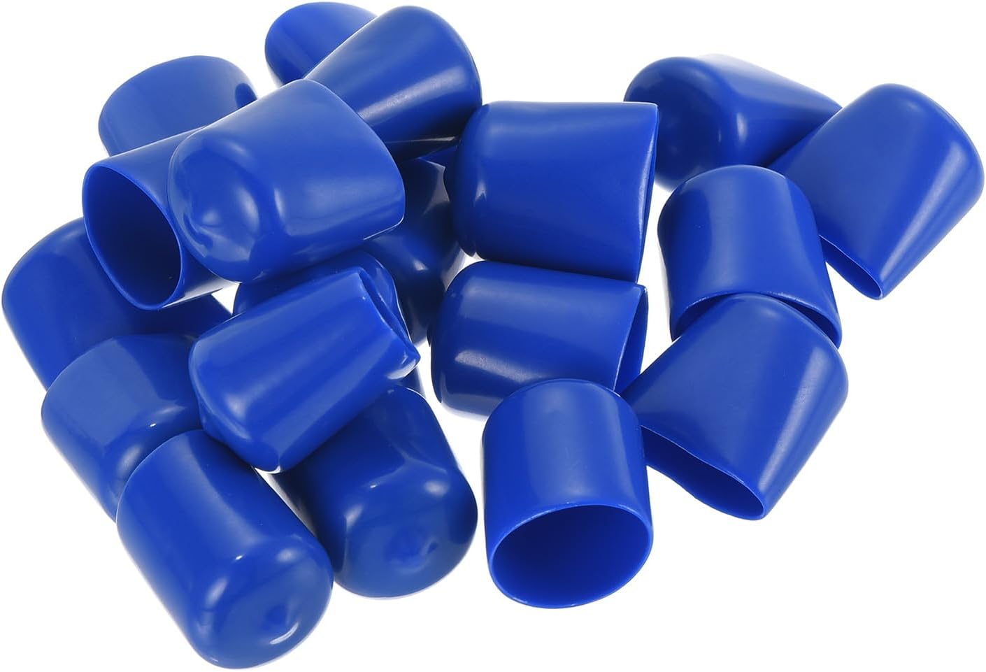 uxcell 20pcs Rubber End Caps 21mm ID Vinyl Round Tube Bolt Cap Cover Screw Thread Protectors Blue