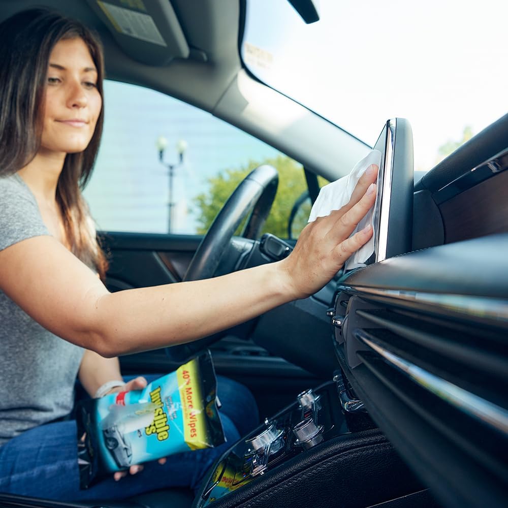 Invisible Glass 90161-3PK Large Glass Cleaning Wipes for Streak-Free Windows, Mirrors, and Glass, Lint-Free, Ammonia-Free, Tint-Safe, for Home and Auto, Flat Pack, 28 Wipes, Pack of 3