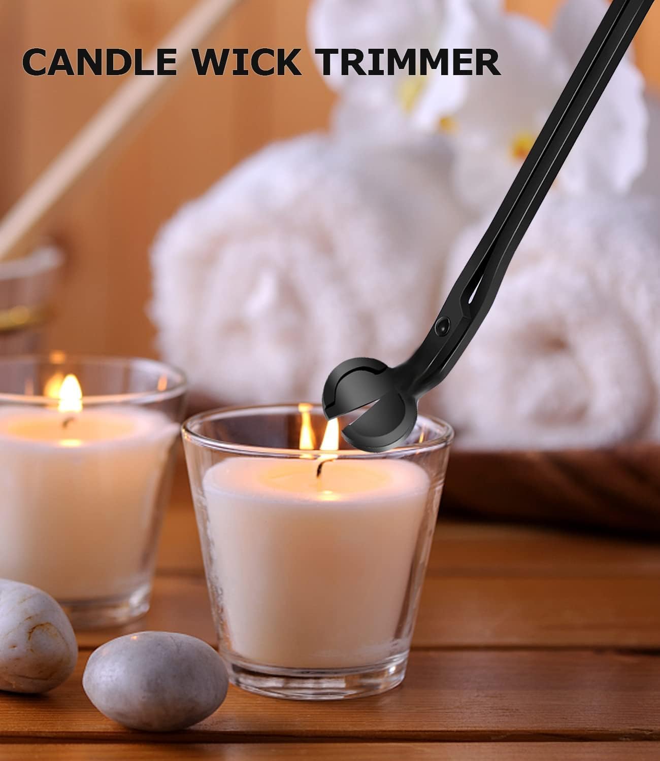 5 IN 1 Candle Wick Trimmer, Electric Candle Lighter Rechargeable, Candle Snuffer, Candle Wick Cutter, Candle Wick Dipper Accessory Candle Making Kit,with Storage Tray Plate for Gifts Candle Lovers