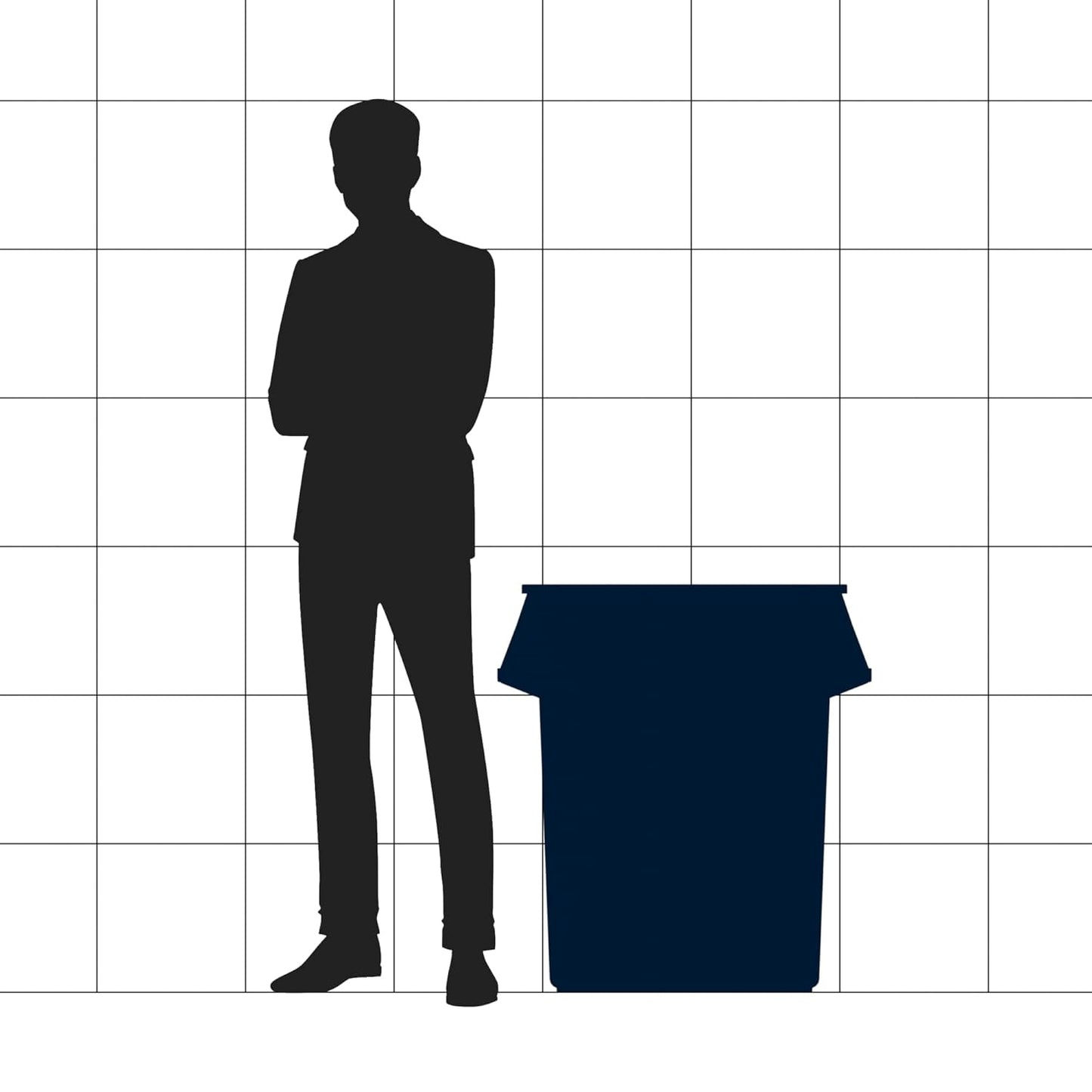 55 Gallon Black Round Commercial Trash Can