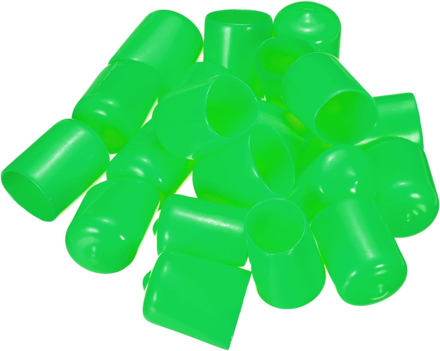 uxcell 20pcs Rubber End Caps 19mm(3/4") ID Vinyl PVC Round Tube Bolt Cap Cover Screw Thread Protectors Green