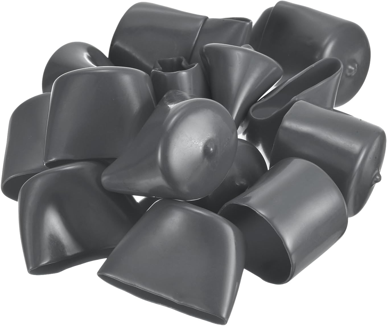uxcell 20pcs Rubber End Caps 41mm ID Vinyl Round Tube Bolt Cap Cover Thread Protectors Dark Grey