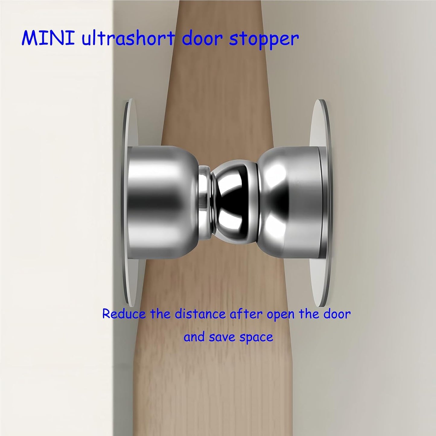 Door Stopper,2 Packs Mini Magnetic Door Stop for Heavy Duty Door,Stainless Steel Ultra-Short Soft Catch Door Stop to Hold Keep Door Open Securely