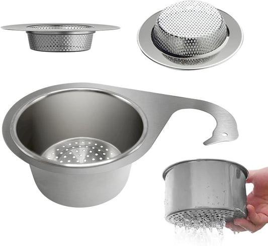 Stainless Steel Drainage Basket, Corner Sink Filter Basket,4.5-inch Sink Drainage Filter and Faucet Hanging Stainless Steel Drainage Basket, Kitchen Sink Drainage Filter, Sink Drainage Filter（2Pcs）