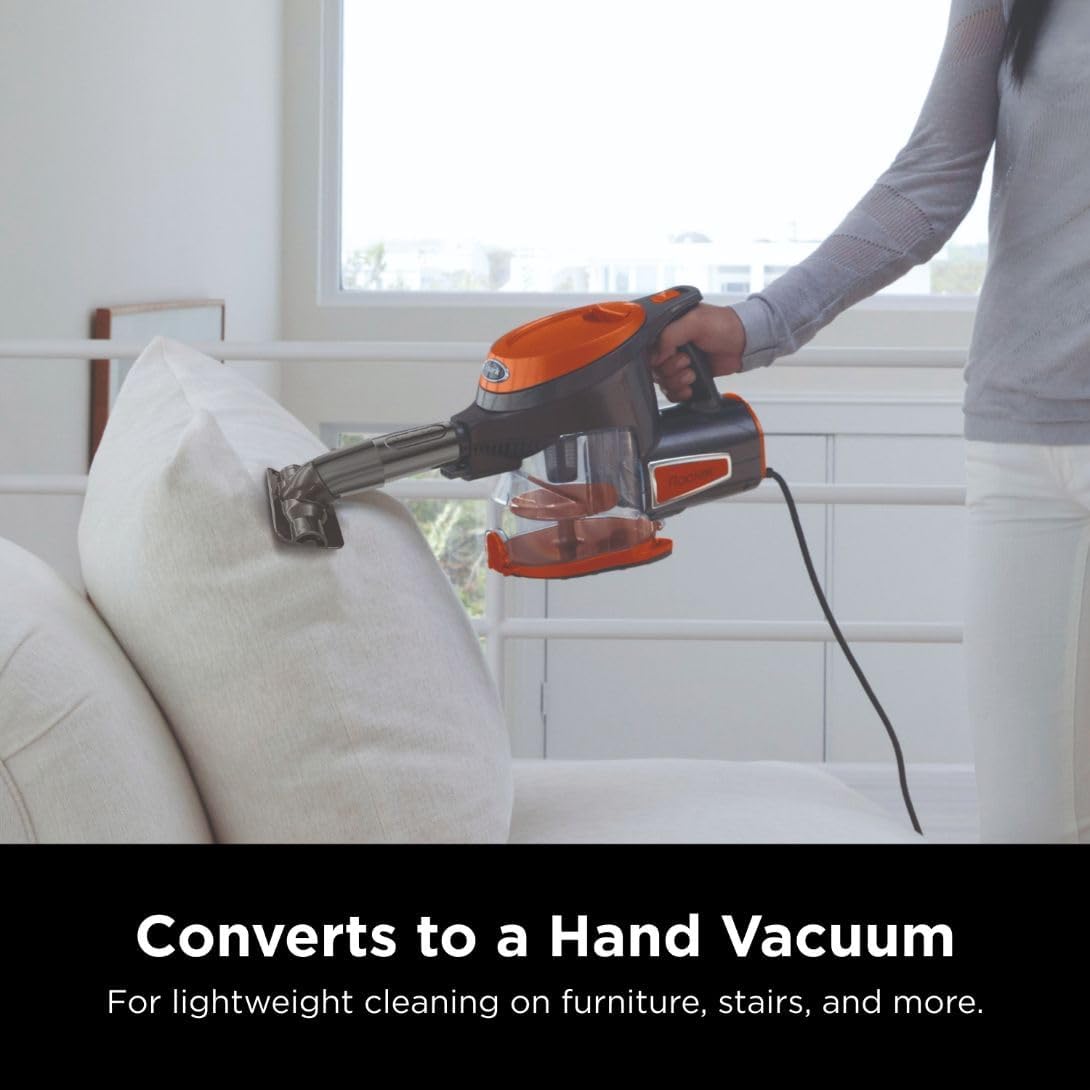 Shark Rocket Ultra-Light Corded Bagless Vacuum for Carpet and Hard Floor Cleaning with Swivel Steering (HV301), Gray/Orange