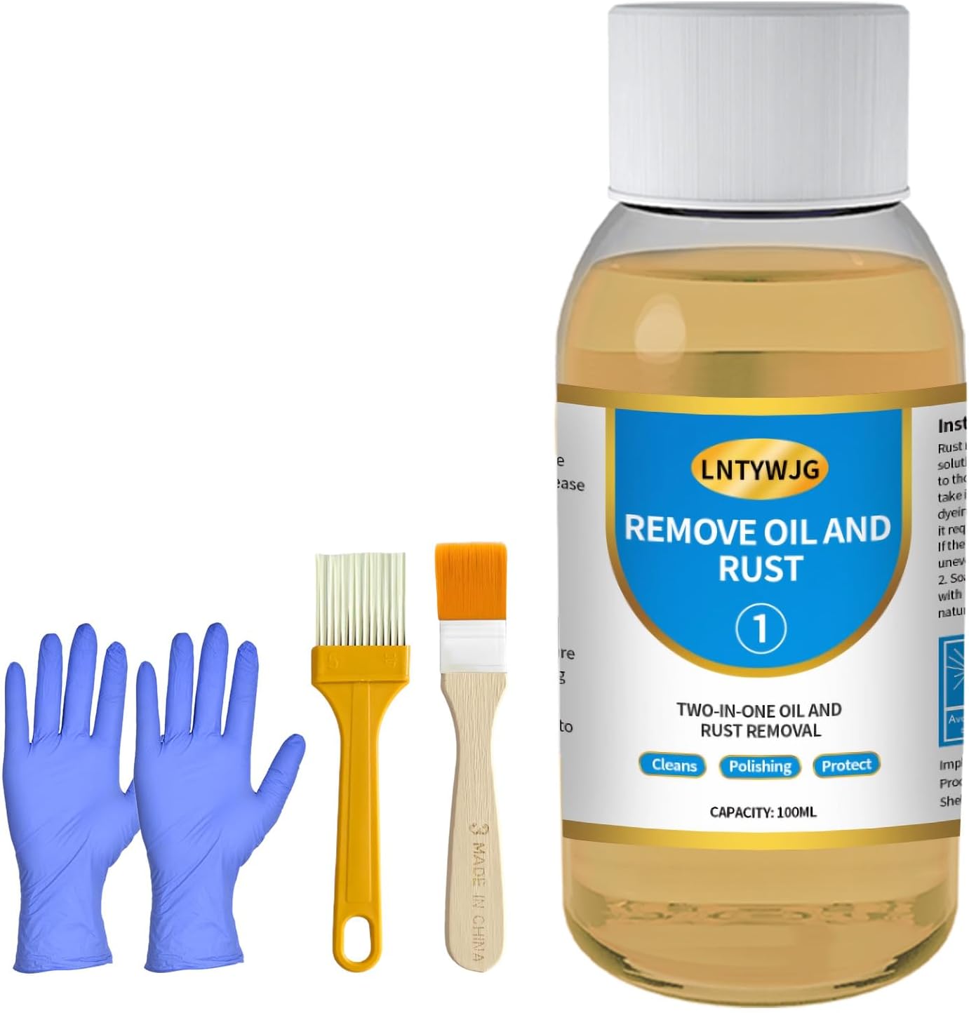 Industrial Strength Rust Remover, Penetrating Rust Removal for Steel, Stainless Steel, Wrought Iron, Cast Iron, Sheet Metal, Car, Automotive (1, 100ml)