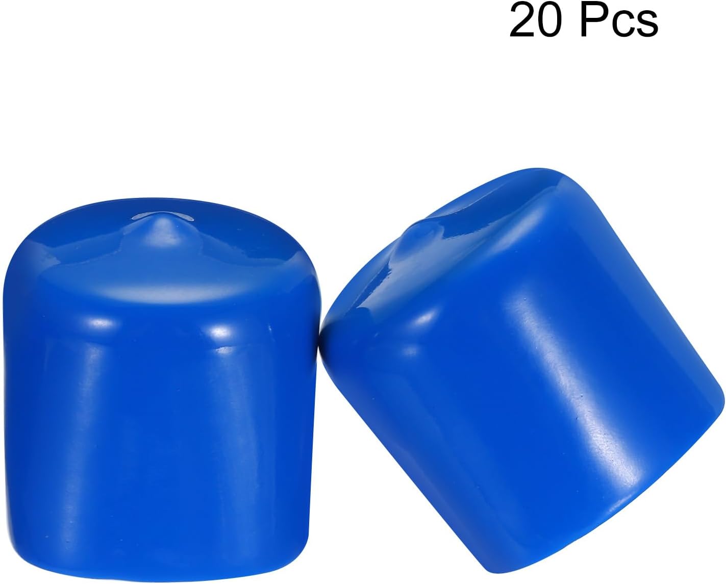 uxcell 20pcs Rubber End Caps 38mm ID Vinyl PVC Round Tube Bolt Cap Cover Screw Thread Protectors Blue