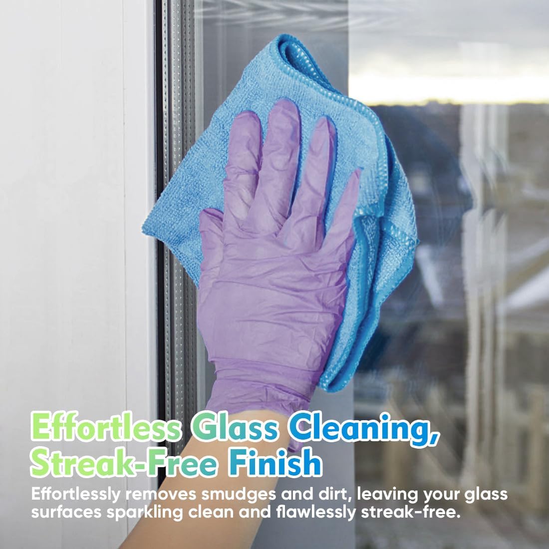 HOMEXCEL Microfiber Cleaning Cloth 6 Pack 12.5 x 12.5 inch Microfiber Towels for Cars Ultra Absorbent Car Washing Cloth Lint Free Streak Free Cleaning Rags for Car, Kitchen Window Blue