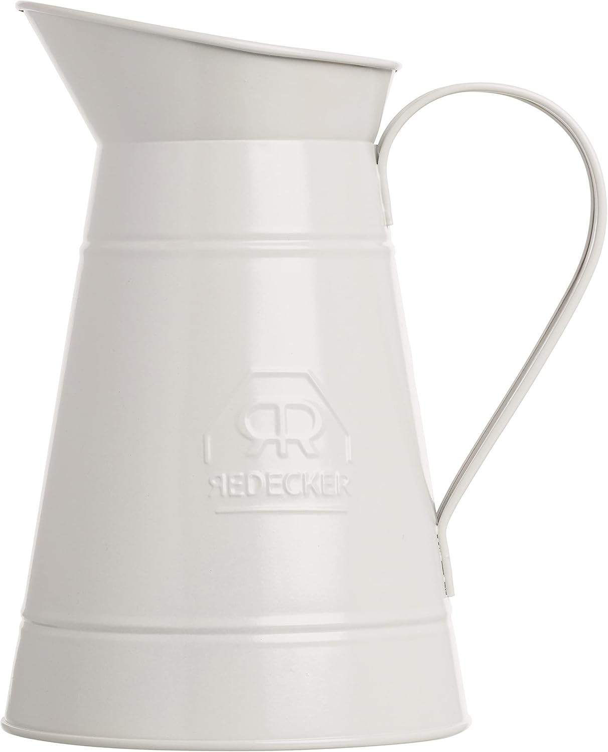 Redecker White Coated Metal Toilet Brush Set with High Grade Nylon Toilet Brush with Oiled Beechwood Handle, Replaceable Head, Vintage Design with Handle and Spout, Made in Germany