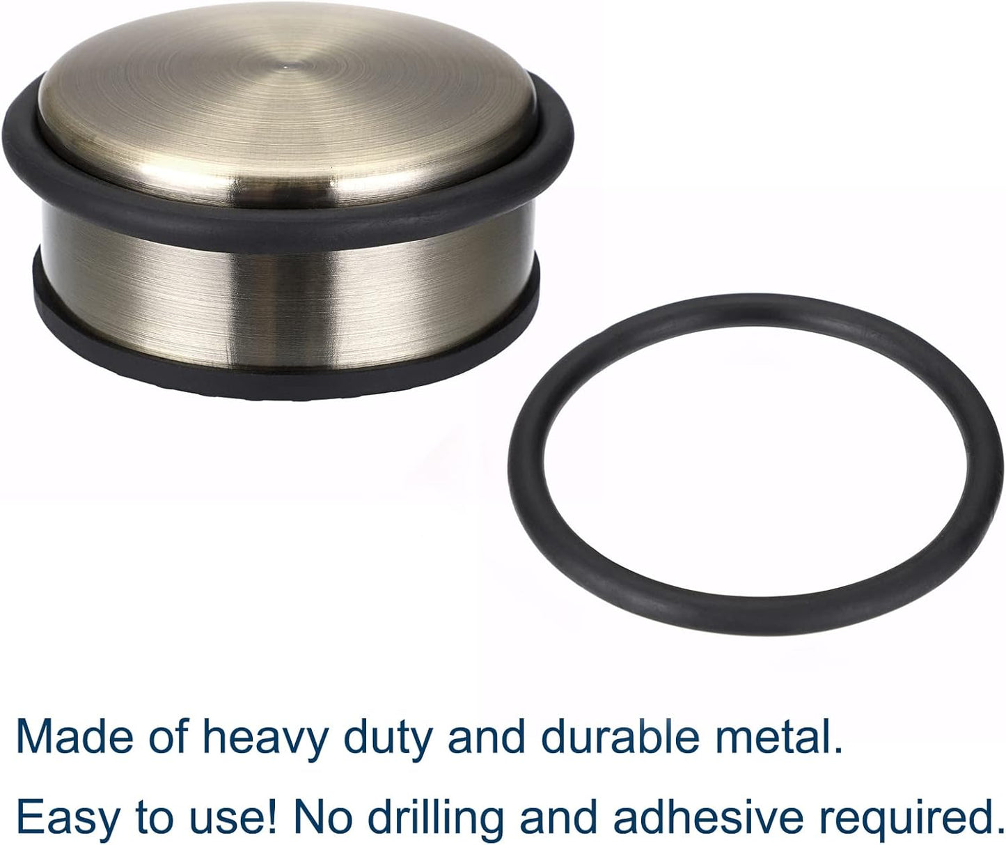 Sumnacon Heavy Duty Floor Door Stopper No Drill, Durability Stainless Steel Door Stops with Anti-Skid Rubber - Contemporary Decorative Safety Doorstop for Home Office Commercial Industrial, Bronze