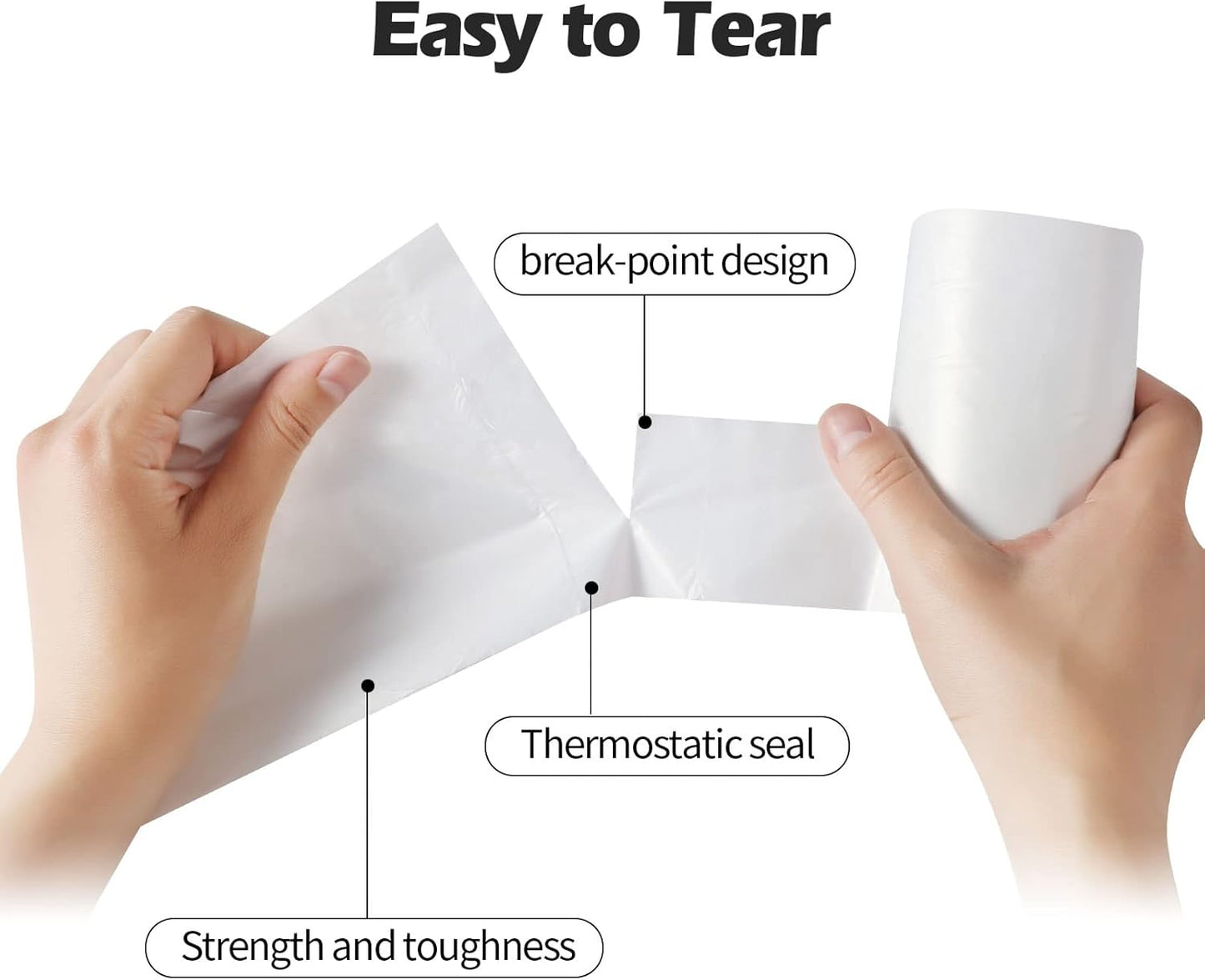 2-4 Gallon Portable Trash Bags,60 Counts Thicken portable Small Garbage Bags for Office, Kitchen,Bedroom Trash Can,Strong Trash Bags（White）